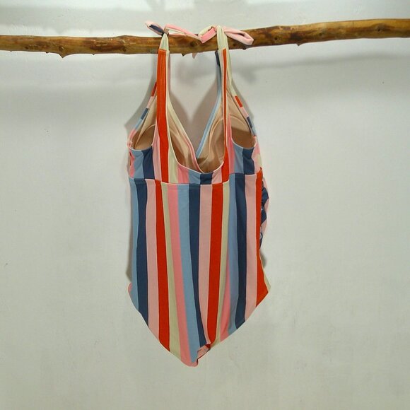 Ingrid & Isabel Maternity One Piece Beautiful Stripped Swimsuit Size : Large - Picture 2 of 5